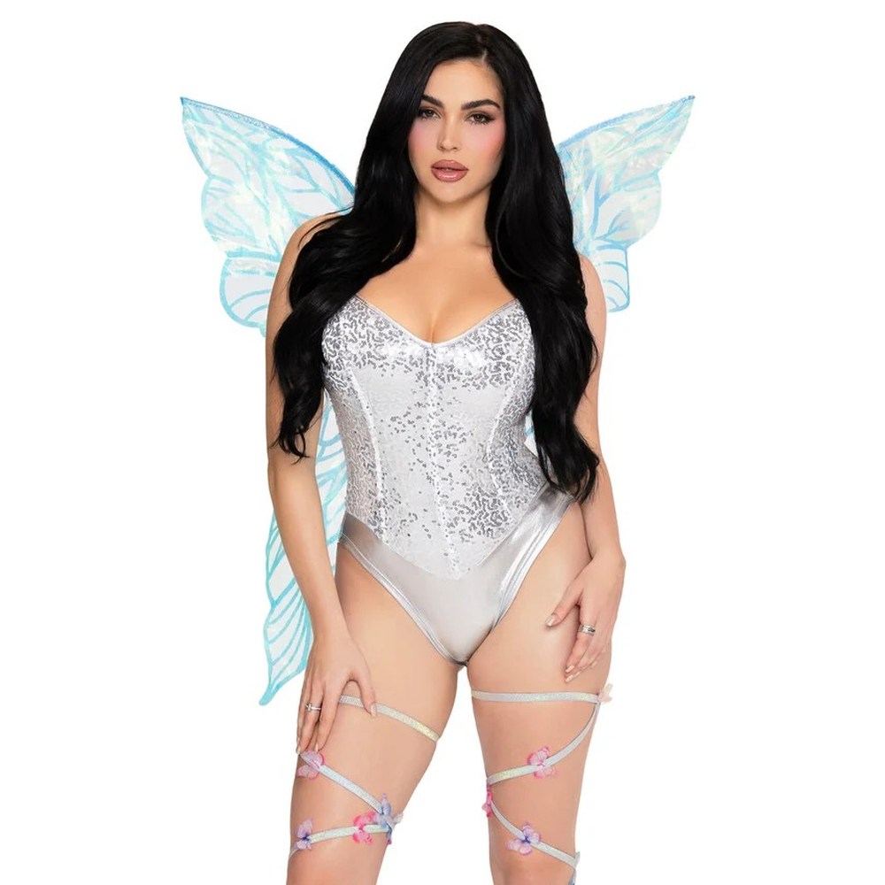 Leg Avenue - Iridescent strapless fairy Les ailes - Bleu